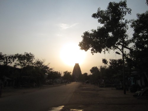 puesta de sol en Hampi, Karnataka